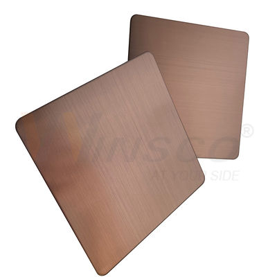品質  GB 201 304 316 Hairline Stainless Steel Sheet Brown PVD Color Accept Customized 工場