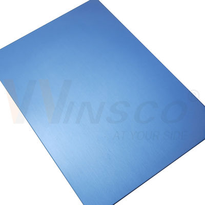品質  1000mmx2000mm  Stainless Steel Satin Sheet Decorative Sapphire Blue Matte 0.4-3.0mm Thickness Hairline 工場