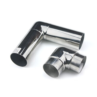 品質  Mirror Polished Stainless Steel 90 Degree Handrail Elbow Connector for Round Tubes 工場