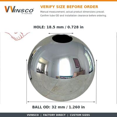 品質  Polished Stainless Steel Double-Hole Decorative Ball with Customizable Hole Diameter in 201/304/316 Grades 工場