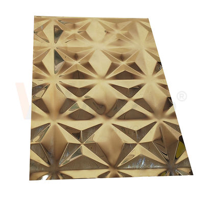 装飾用5x10チタニウムの金ミラーは終了するステンレス鋼 シートを浮彫りにした