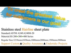 TP 201 304 316 430 AFPの装飾的なヘアラインNo.4表面のステンレス鋼 シート